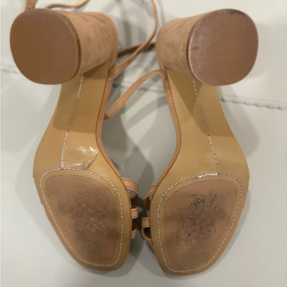 Women's Vince Camuto Kantiel High Heel Ankle Strap Sandal Pump Amendoa Nude - Picture 5 of 12